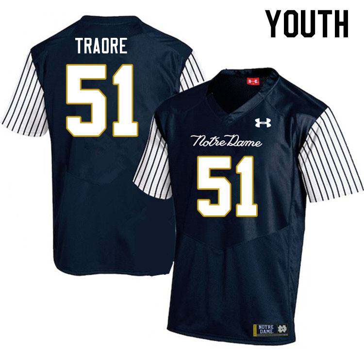 Youth #51 Boubacar Traore Notre Dame Fighting Irish College Football Jerseys Stitched Sale-Alternate